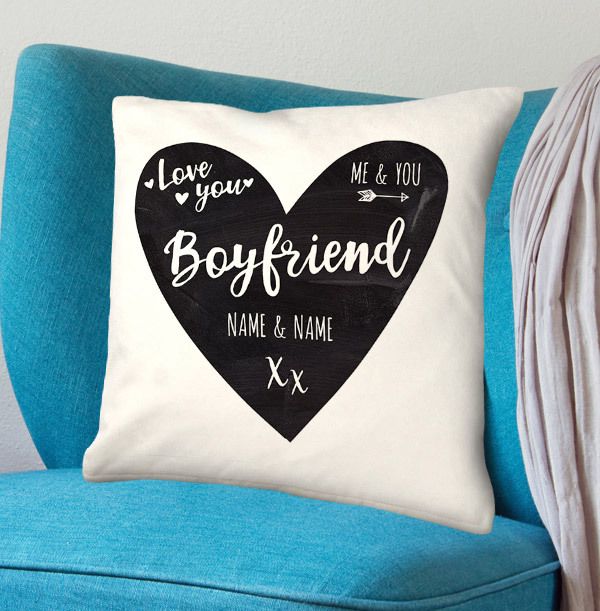 Boyfriend Personalised Heart Cushion