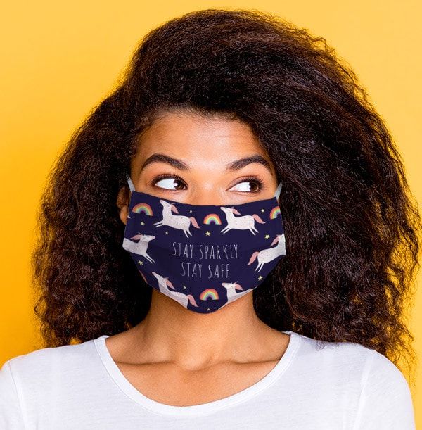 ZDISC - Stay Sparkly Unicorn Personalised Face Mask