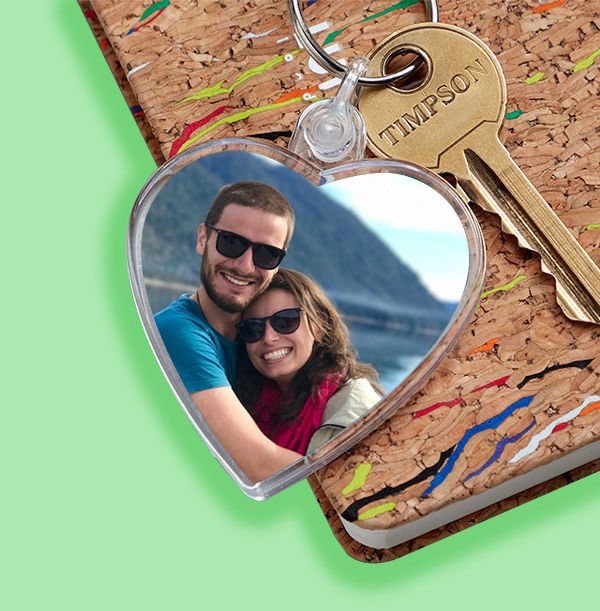 Full Photo Romantic Heart Keyring Funky Pigeon