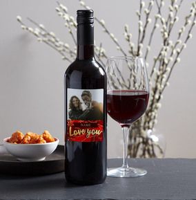 Love You Photo Upload Red Wine