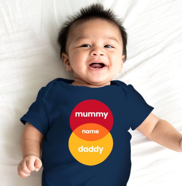 Mummy and Daddy Personalised Baby Grow Funky Pigeon