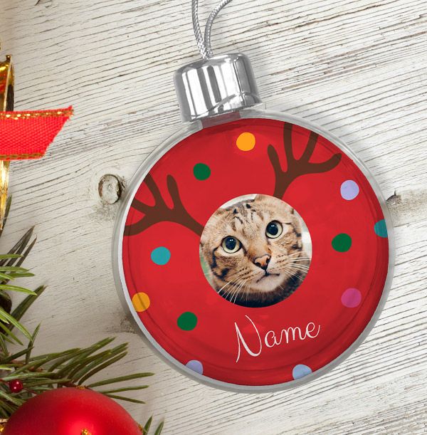 Personalised Pet Photo Bauble - Red