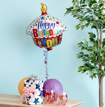 ZDISC Happy Birthday To You Cupcake Balloon