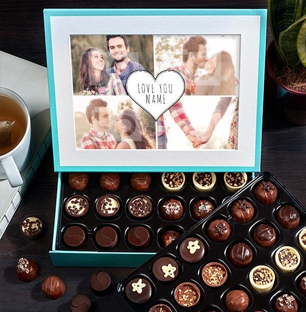 Personalised Love You Photo Chocolates - Box of 60 - SHORT DATED (30/06/23)