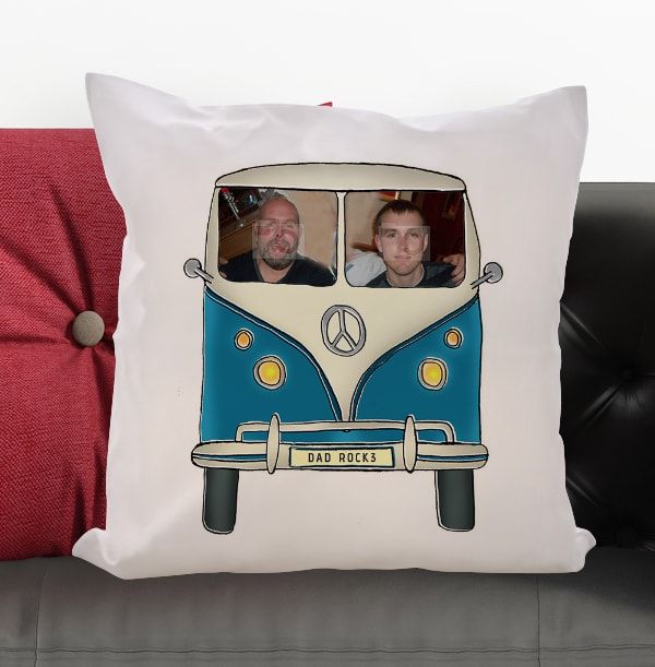 Personalised Camper Van Cushion Funky Pigeon