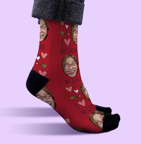 Personalised Girlfriend Photo Socks Funky Pigeon