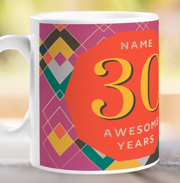 30 Awesome Years Female Photo Mug