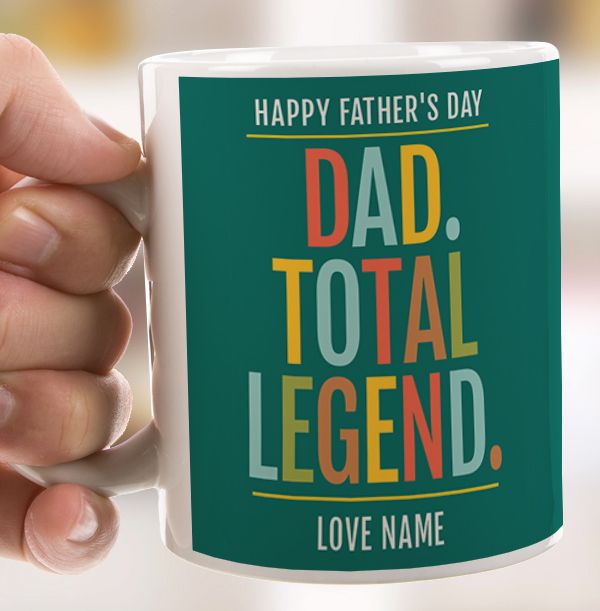 Dad, Total Legend Personalised Mug Funky Pigeon