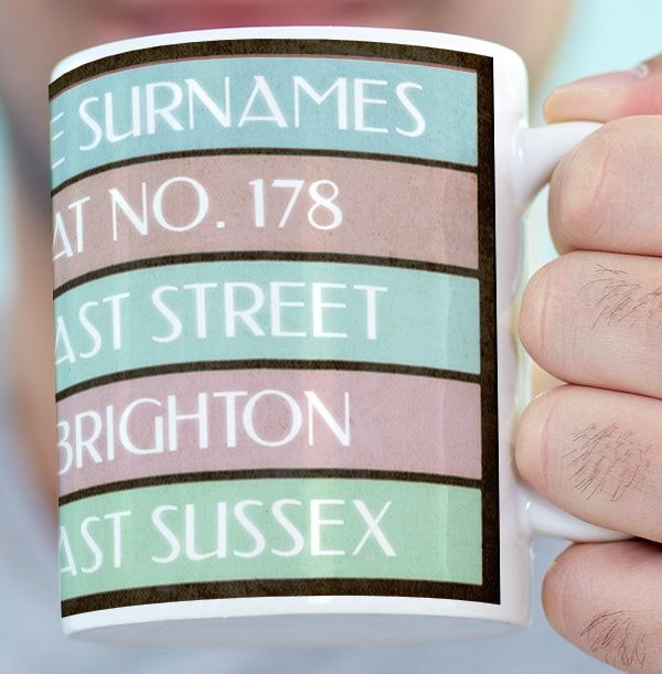 Where We Live Address Personalised Mug