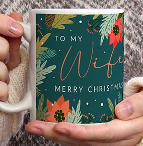 To My Wife Merry Christmas Photo Upload Mug