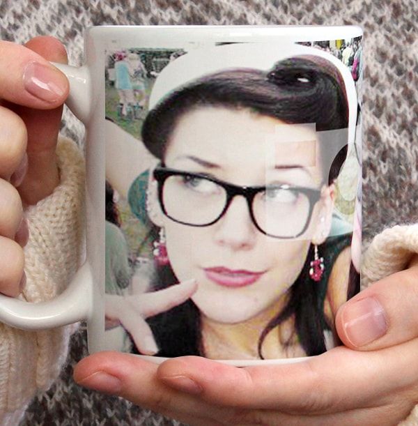 Personalised Photo Mug With White Banner