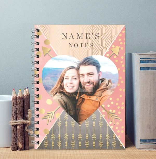Couple's Personalised Love Heart Notebook