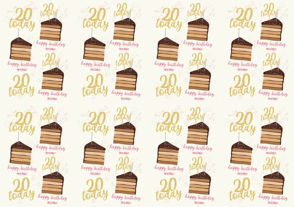 20th Birthday Photo Wrapping Paper