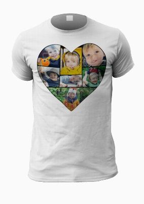 Personalised Multi Photo Heart Men's T-Shirt