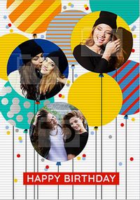 Flip Reveal Balloon Photo Birthday Card