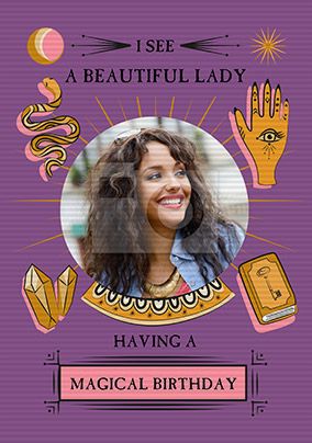 Flip Reveal Beautiful Lady Birthday Card