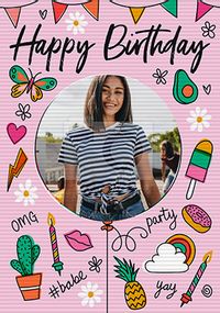 Tap to view Flip Reveal Teen Girl Photo Birthday Card