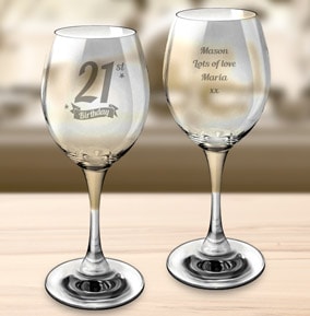 personalised wine glasses funky pigeon