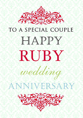 Ruby 40th Wedding Anniversary Cards Funky Pigeon Ruby Wedding Anniversary Card Truly Madly Deeply Yes Preview Image Is Not Found