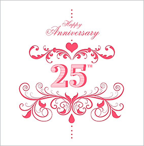 25th Wedding  Silver Anniversary  Cards  Funky Pigeon