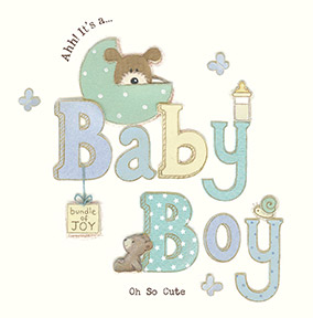baby boy congratulations card pastel polka dots funky pigeon