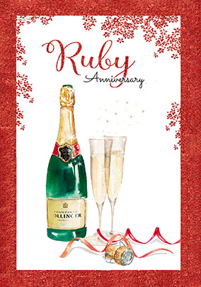 Ruby Wedding Anniversary Card | Funky Pigeon