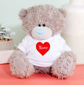 Love Heart Tatty Teddy Bear - Personalised