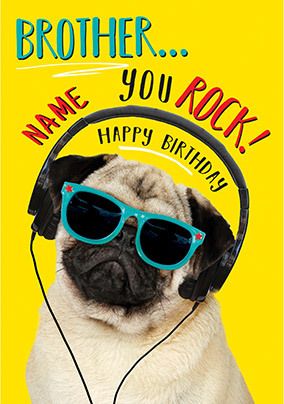 Brother You Rock Personalised Birthday Card