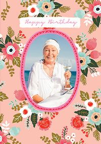 Tap to view Happy Birthday Photo Floral Card