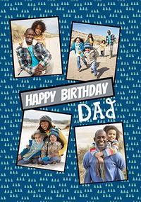 Happy Birthday Dad Triangle Pattern Photo Card