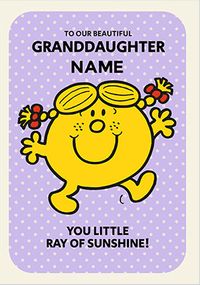 Little Miss Sunshine Granddaughter personalised Birthday Card