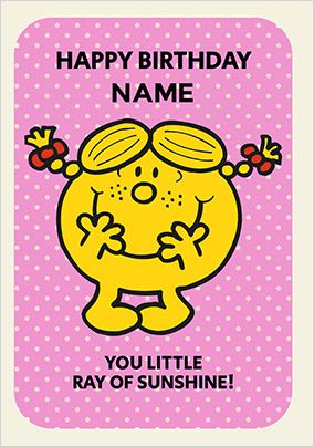Little Miss Sunshine personalised Birthday Card