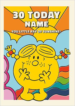 Little Miss Sunshine - 30 Today Personalised Birthday Card