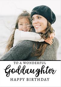 Tap to view Wonderful Goddaughter Photo Birthday Card