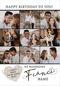 Handsome Fiancé Photo Birthday Card