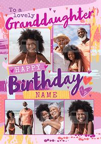 Lovely Granddaughter Multi-Photo Birthday Card