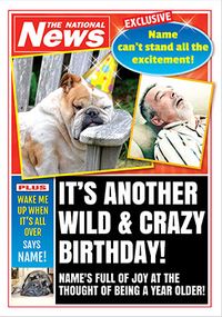 Tap to view Wild and Crazy National News Photo Birthday Card