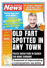 Old Fart Spotted National News Photo Birthday Card