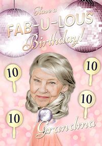 Have a Fab-u-lous Birthday Grandma Photo Card