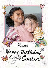 Lovely Cousin Photo Birthday Card
