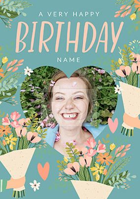 A Very Happy Birthday Bouquet Photo Card