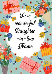 Wonderful Daughter-in-Law Personalised Birthday Card