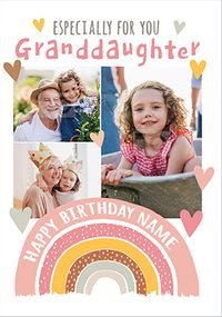 Granddaughter Rainbow Photo Birthday Card