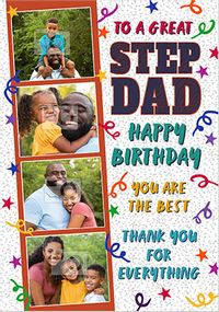 Tap to view Great Step-Dad Photo Birthday Card