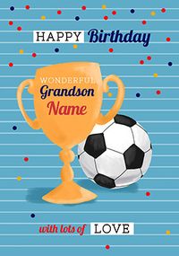 Tap to view Wonderful Grandson Personalised Football Birthday Card