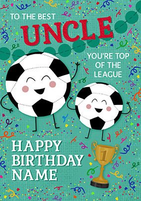 Best Uncle Football Personalised Birthday Card