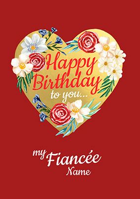 Happy Birthday to My Fiancée Personalised Card