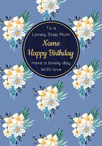 Tap to view Lovely Step Mum Personalised Floral Birthday Card