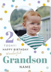 Grandson 2 Today Photo Birthday Card
