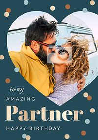 Amazing Partner Photo Birthday Card